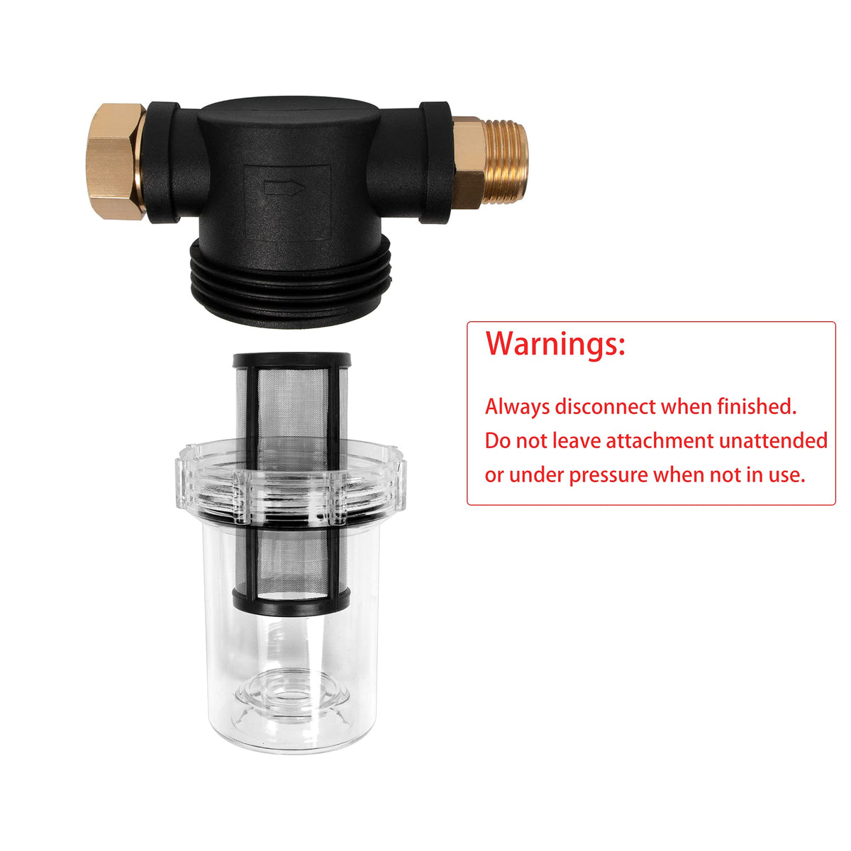 BEETRO three-quarter-inch thread inlet fits pressure washers and standard hoses