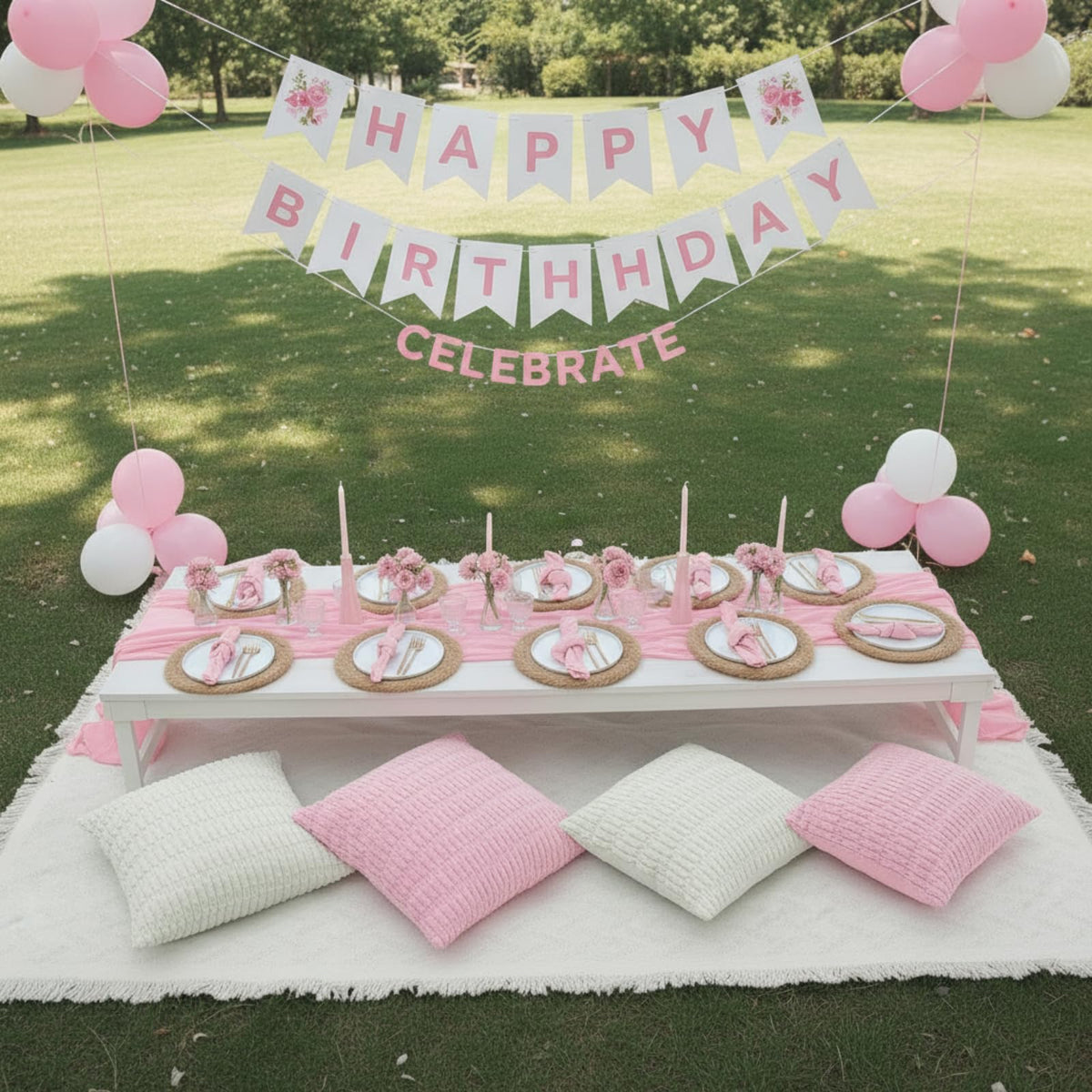 Beeveer extra-large picnic blanket 91x71 inches for group seating