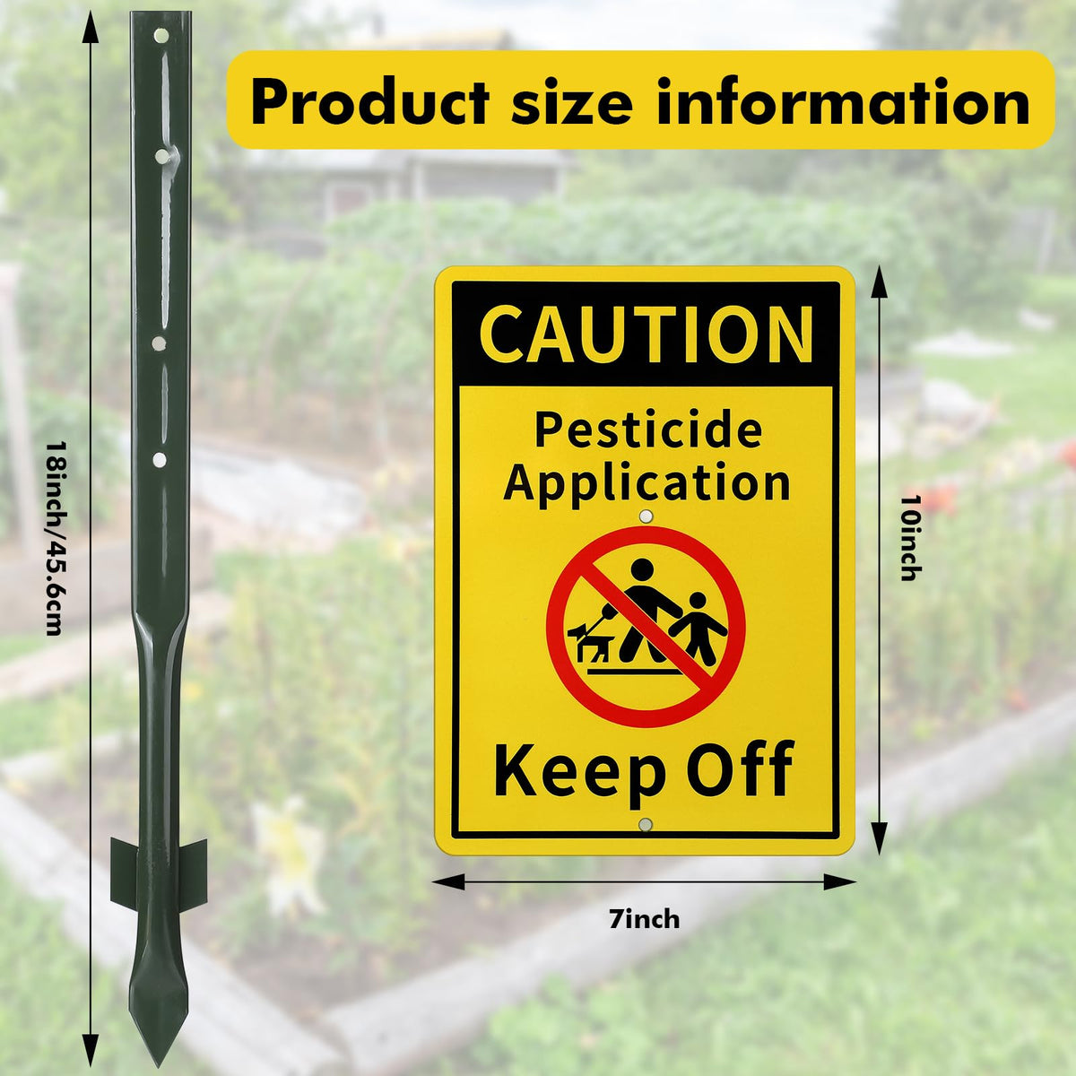 Beeveer yard sign stake assembly 18in, sturdy support for long outdoor use.