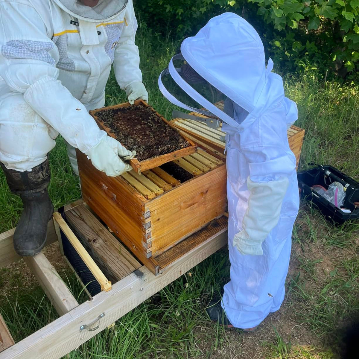 BEEXTM Full-coverage bee suit stitching ensures durability and comfort
