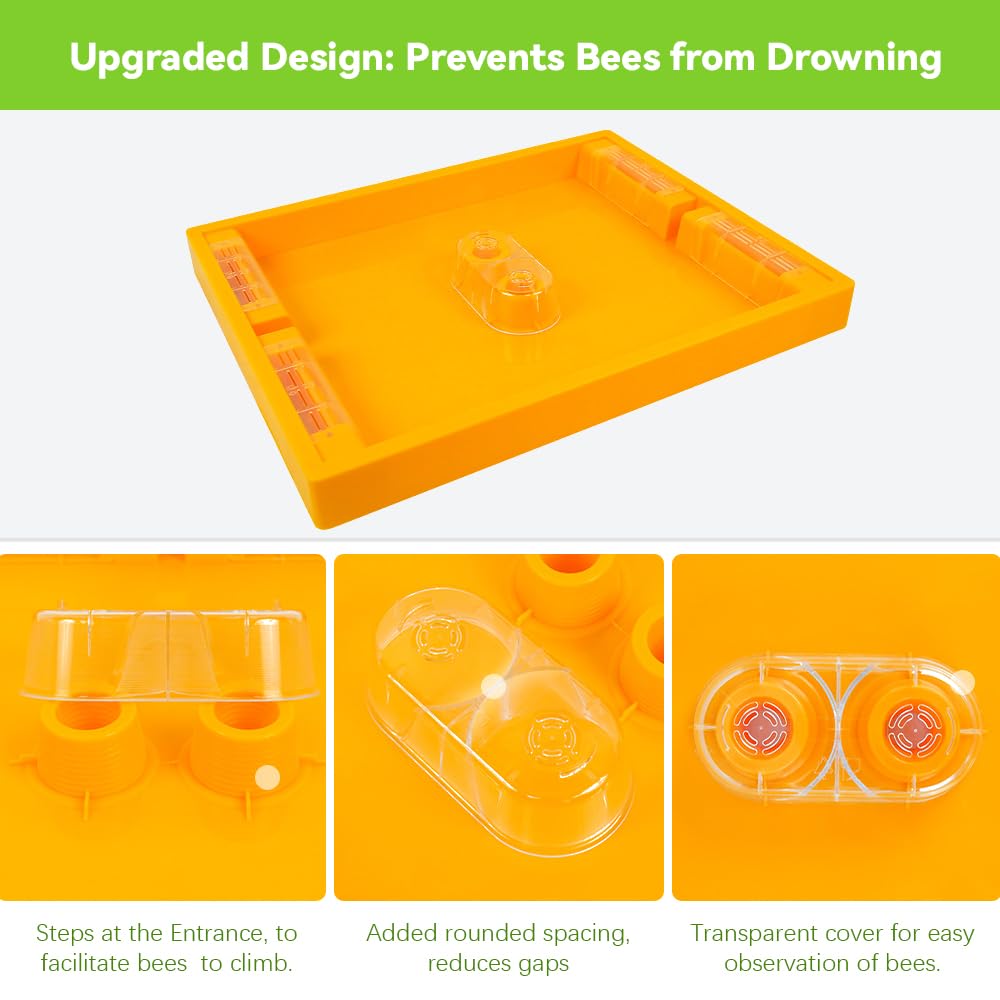 BEEXTM Beehive Feeder 1.2-gallon capacity supports larger colonies between refills.