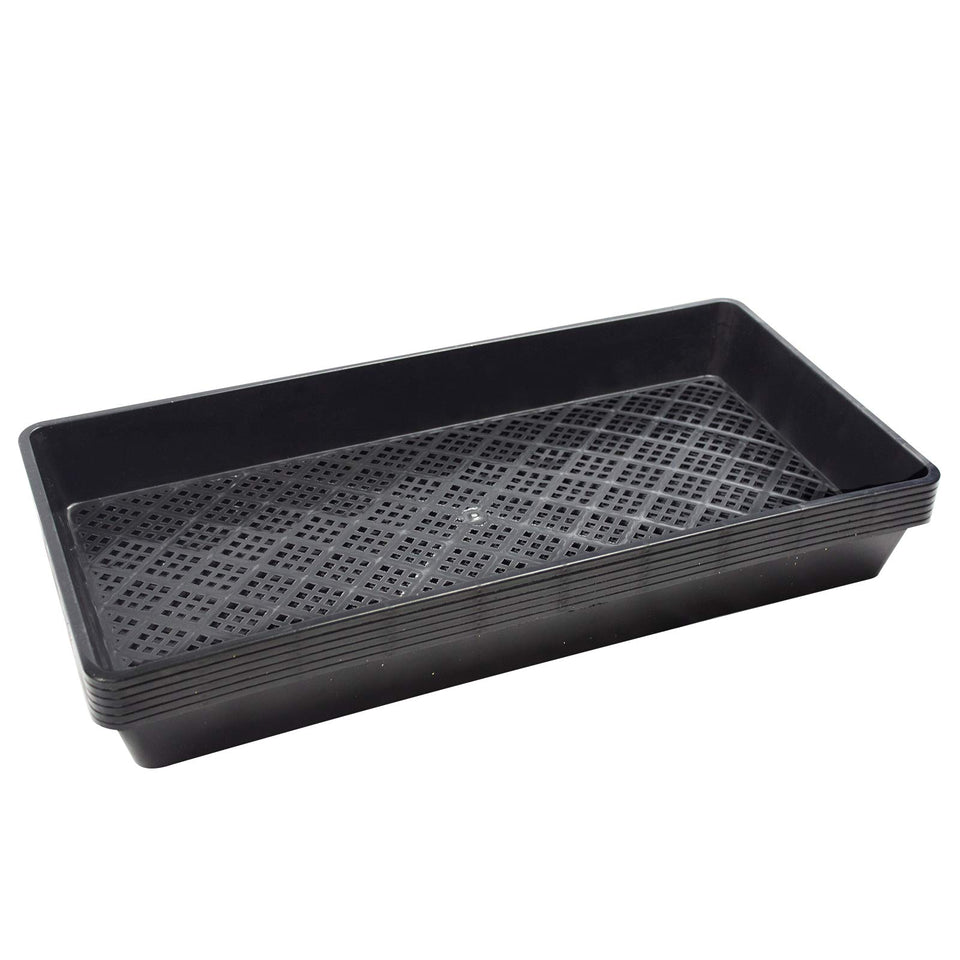 BeGrit 1020 tray with holes improves drainage for microgreens.