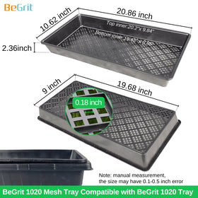BeGrit heavy-duty-edge tray supports damp soil without bending.
