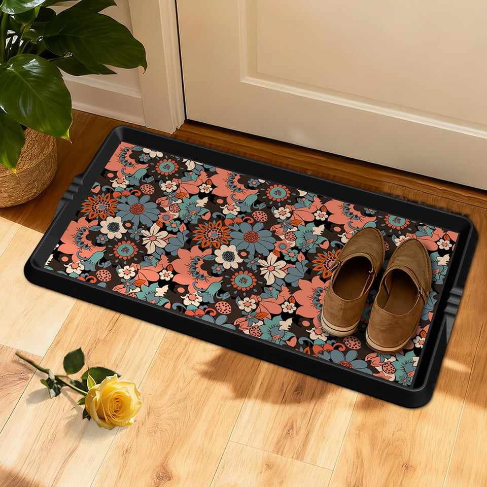 BEHERO boot tray with flower pattern traps mud at the entry