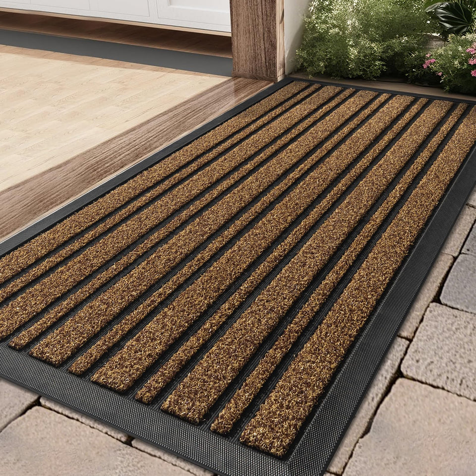 BEHERO door mat outdoor entrance 36x17 traps dirt for a cleaner doorway