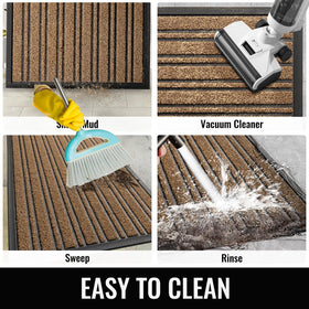 BEHERO easy-clean front door mat; vacuum, shake, or rinse