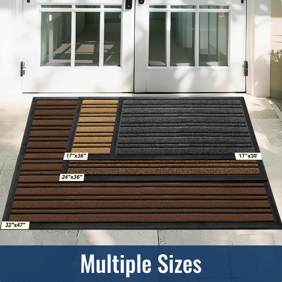 BEHERO front door mat rubber backing offers durable, reliable footing