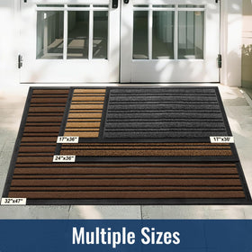 BEHERO front door mat rubber backing offers durable, reliable footing