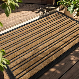 BEHERO door mat outdoor entrance yellow captures dirt before entry, keeping floors clean.