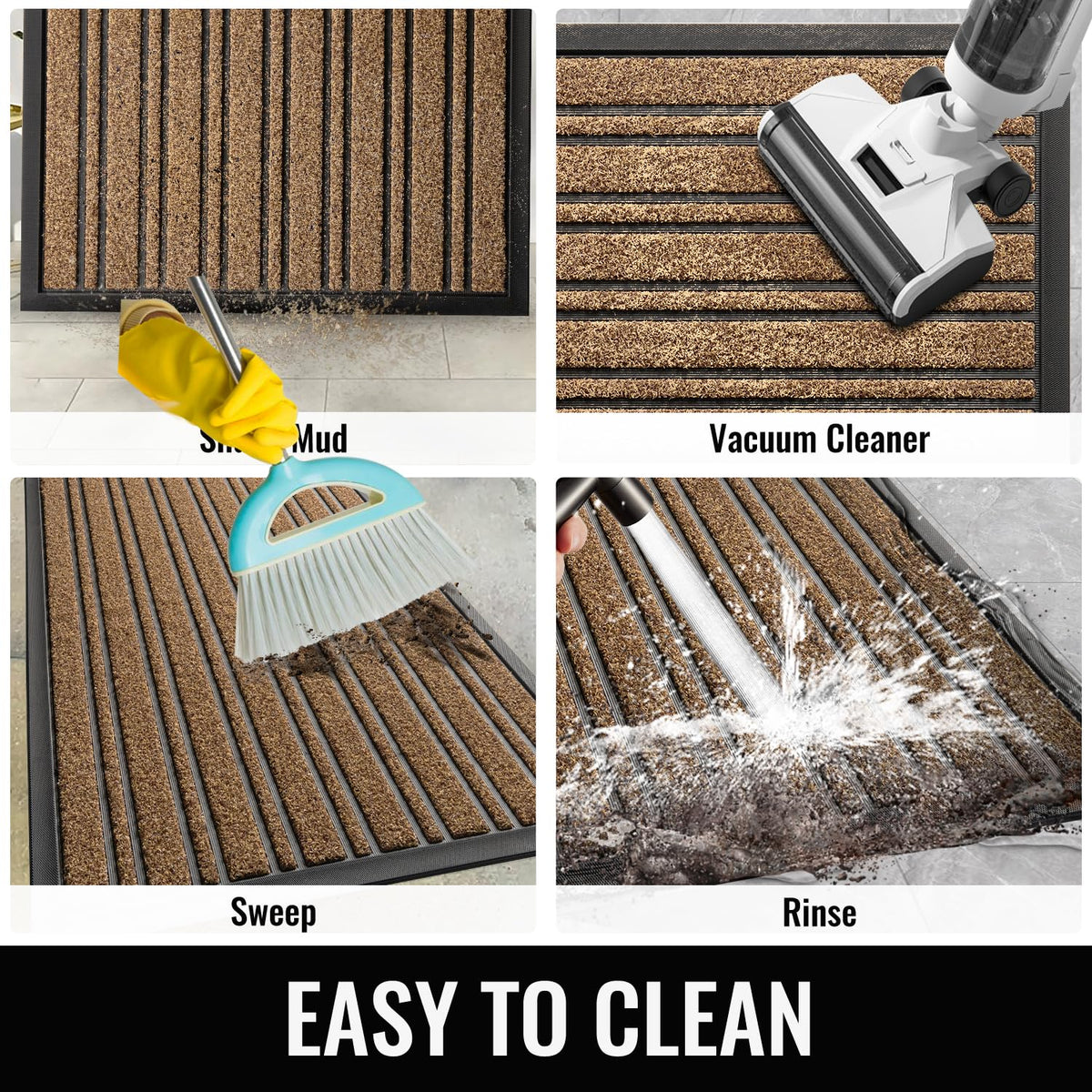 BEHERO door-step cleaner mat yellow efficiently removes dry and wet stains.