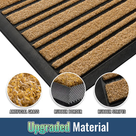 BEHERO entryway rug yellow protects floors from outdoor grime.