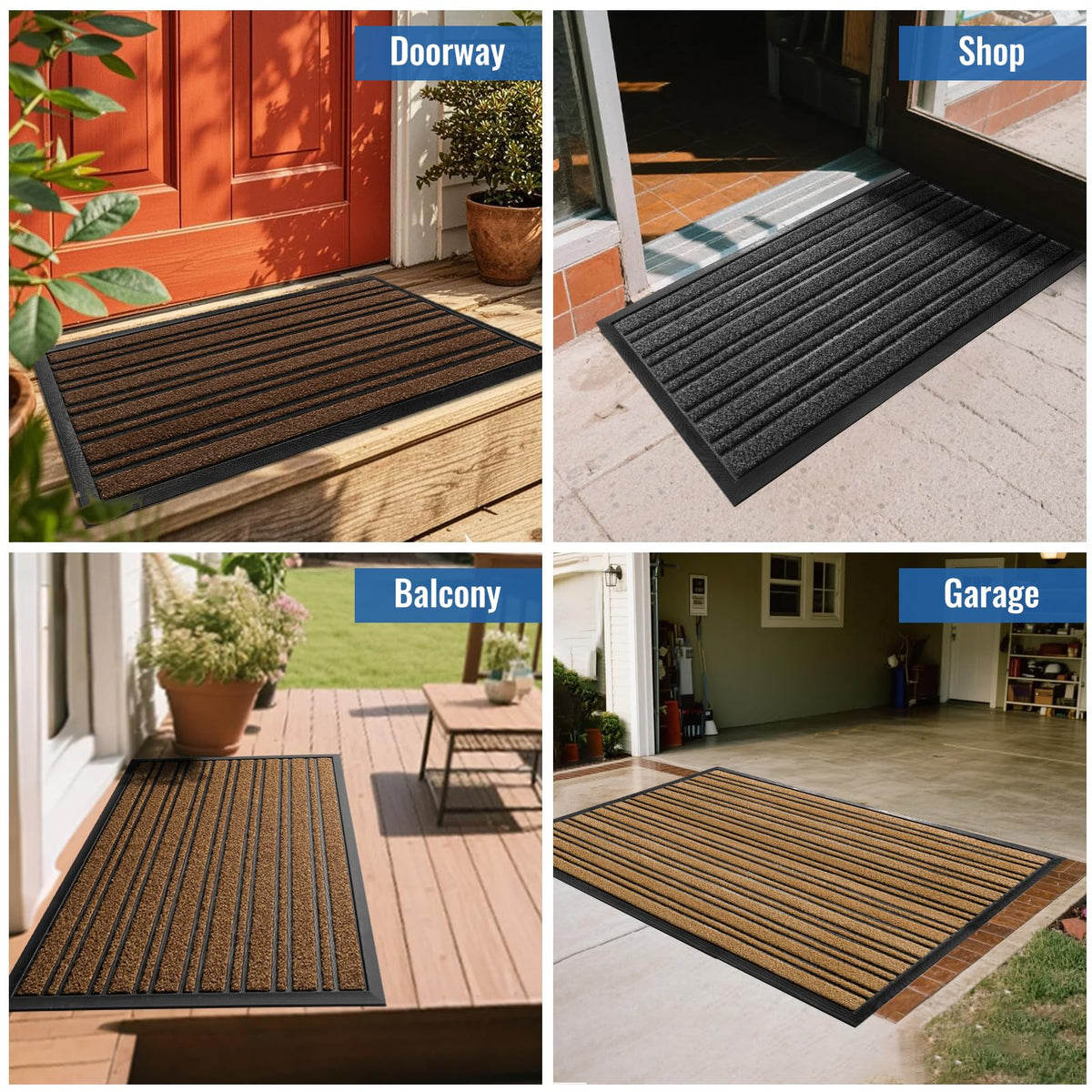 BEHERO front porch mat yellow welcomes guests while trapping dirt.