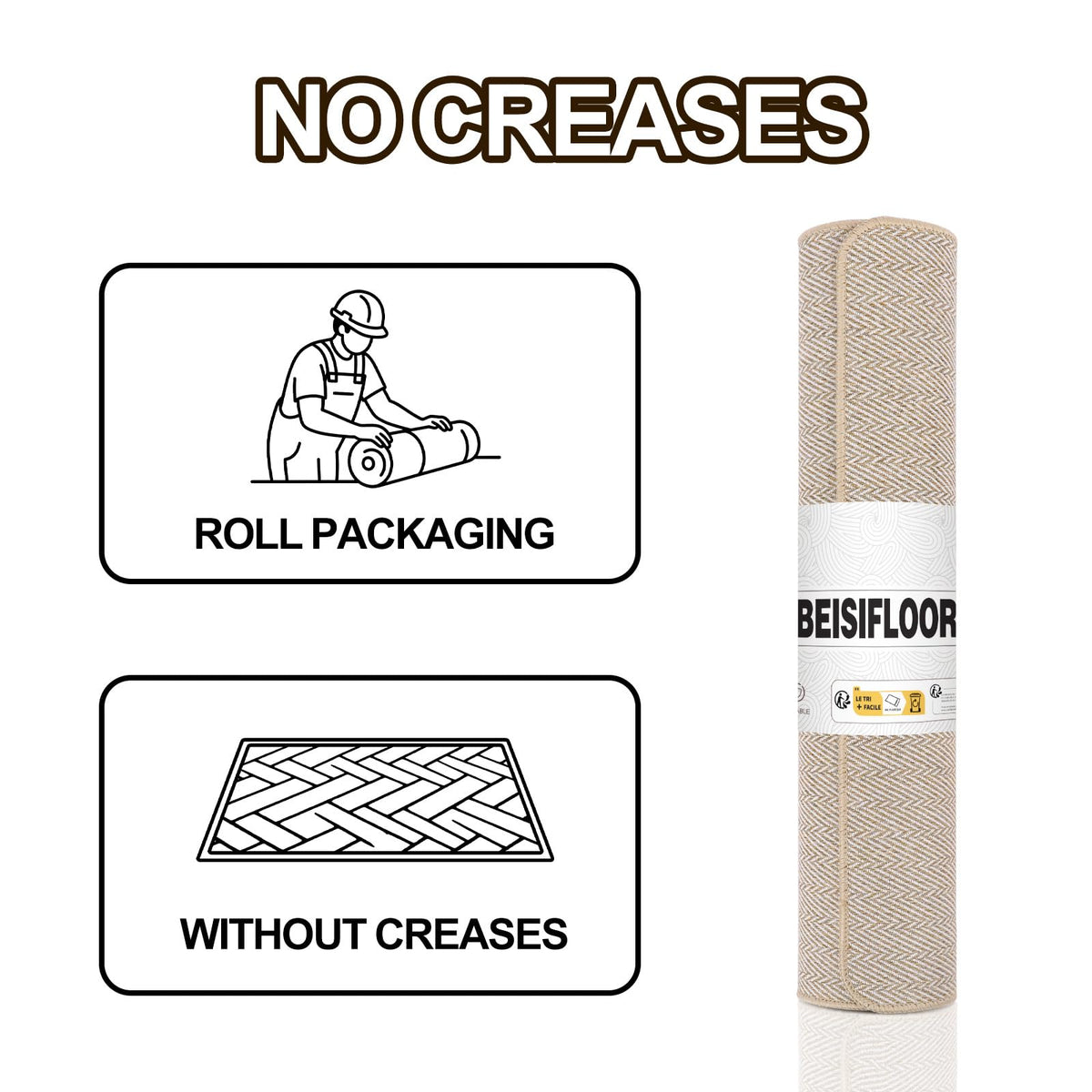 BEISIFLOOR beige mat suited for all-weather entryways and busy halls