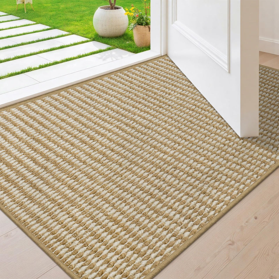 BEISIFLOOR Dirt Trapper door mat front view with dense fibers for moisture capture.