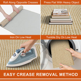 Low-profile BEISIFLOOR mat fits under doors without curling.