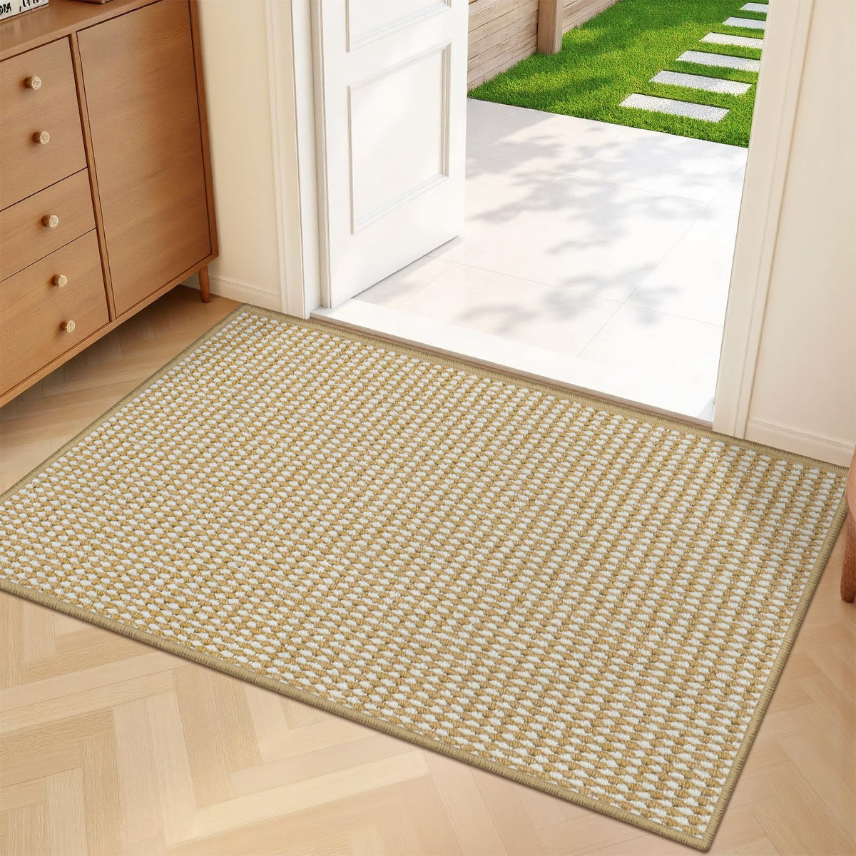 Rug-like elegance with practical function for daily use.