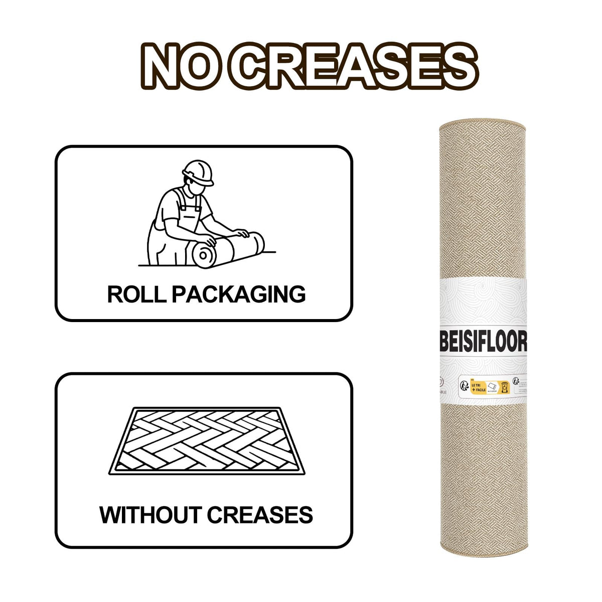 BEISIFLOOR khaki color front-door mat blends with decor while trapping debris.