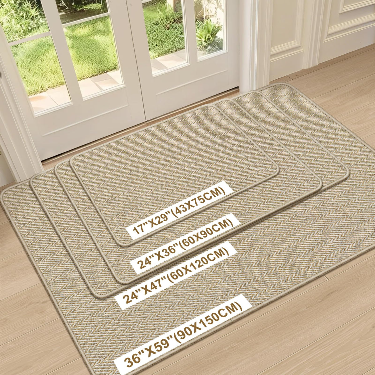 BEISIFLOOR indoor mat with non-slip backing stays in place
