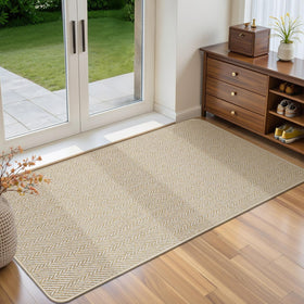 BEISIFLOOR Ultra Thin Door Mat 24x47 Beige blends with entryways while trapping dirt.