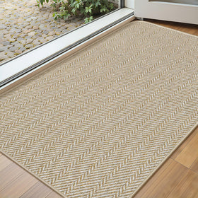 BEISIFLOOR ultra-thin door mat with herringbone weave traps dirt at the entry