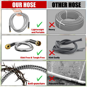 Beitopamz stainless steel hose structure resists rust and corrosion for extended life