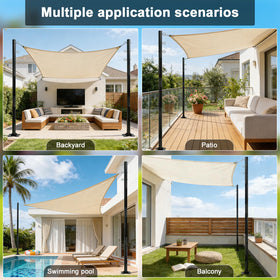 Beizelte heavy-duty metal poles provide stable outdoor shade for yards.