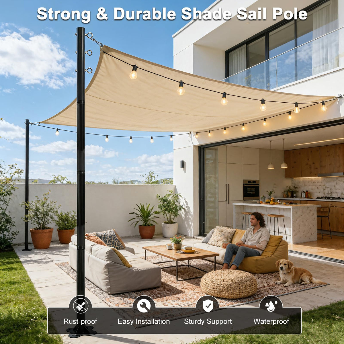 Beizelte rust-resistant coating protects poles against weather and wear.