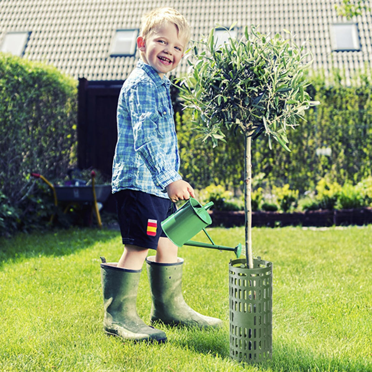 Bekith guards protect saplings and mature trees from lawn equipment.