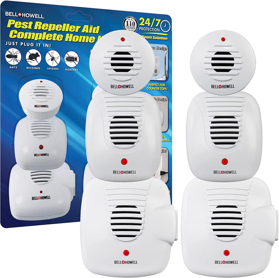 Bell+Howell ultrasonic pest repeller front view for silent deterrence