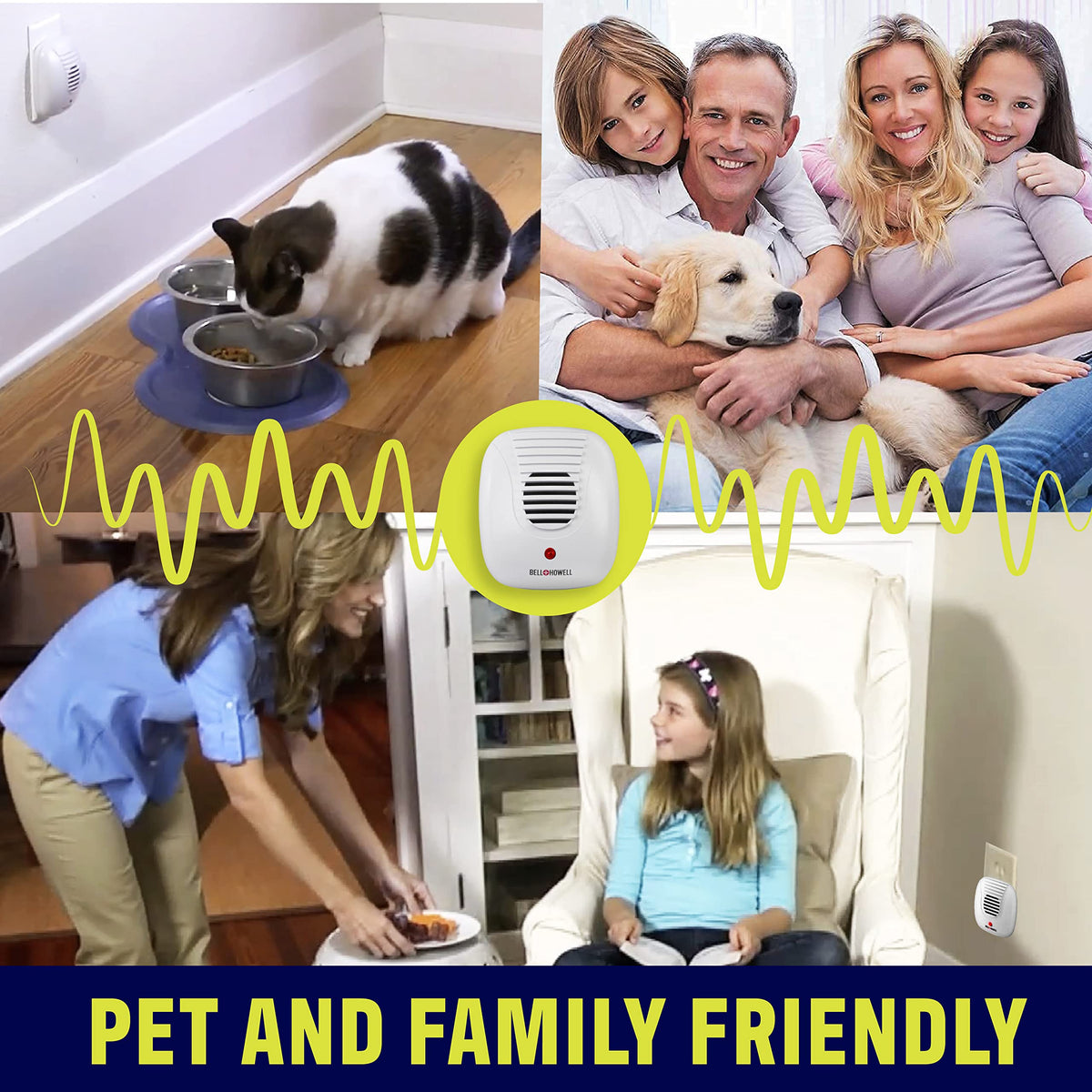 Bell+Howell ultrasonic pest repeller extra outlet design for flexible placement