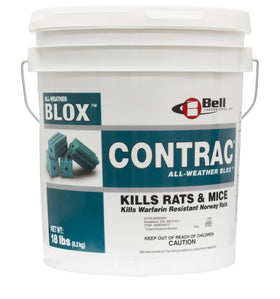 Bell Laboratories Contrac Blox bait-station setup supports safe, contained rodent control.