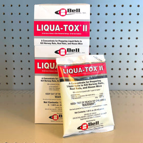 Liquatox contents close-up showing clear liquid in a single pouch for portion control.