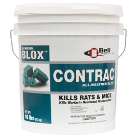Bell Laboratories Contrac Blox rodenticide pail exterior for professional pest control.