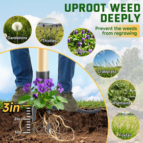 BellaJoyz easy-disassembly weed puller stores compactly in small spaces