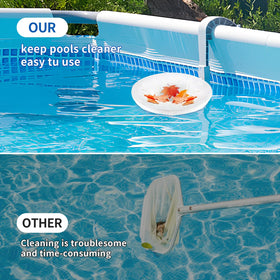 Bellar inground and above ground pool socks in action for cleaner baskets.