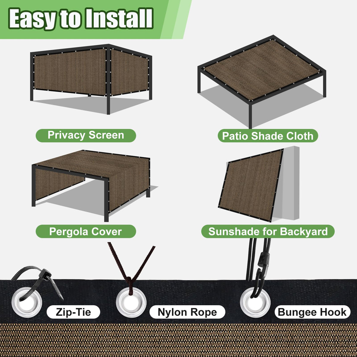 Belle Dura easy installation with included ropes and hooks