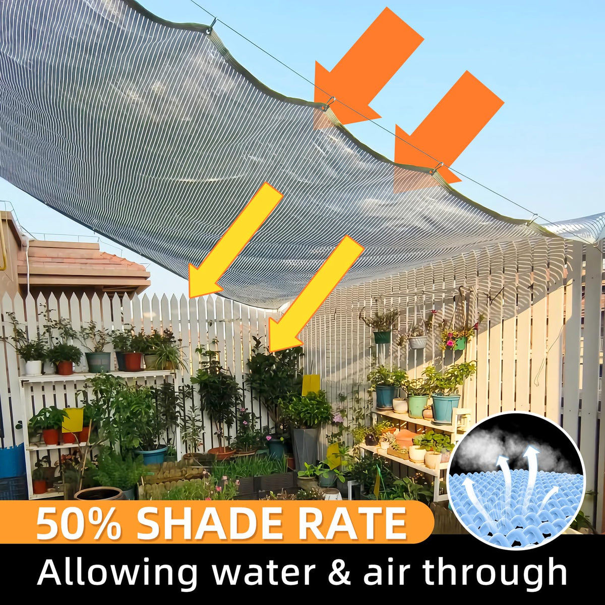 BELLEBILL shade cloth reinforced edges for lasting outdoor use.