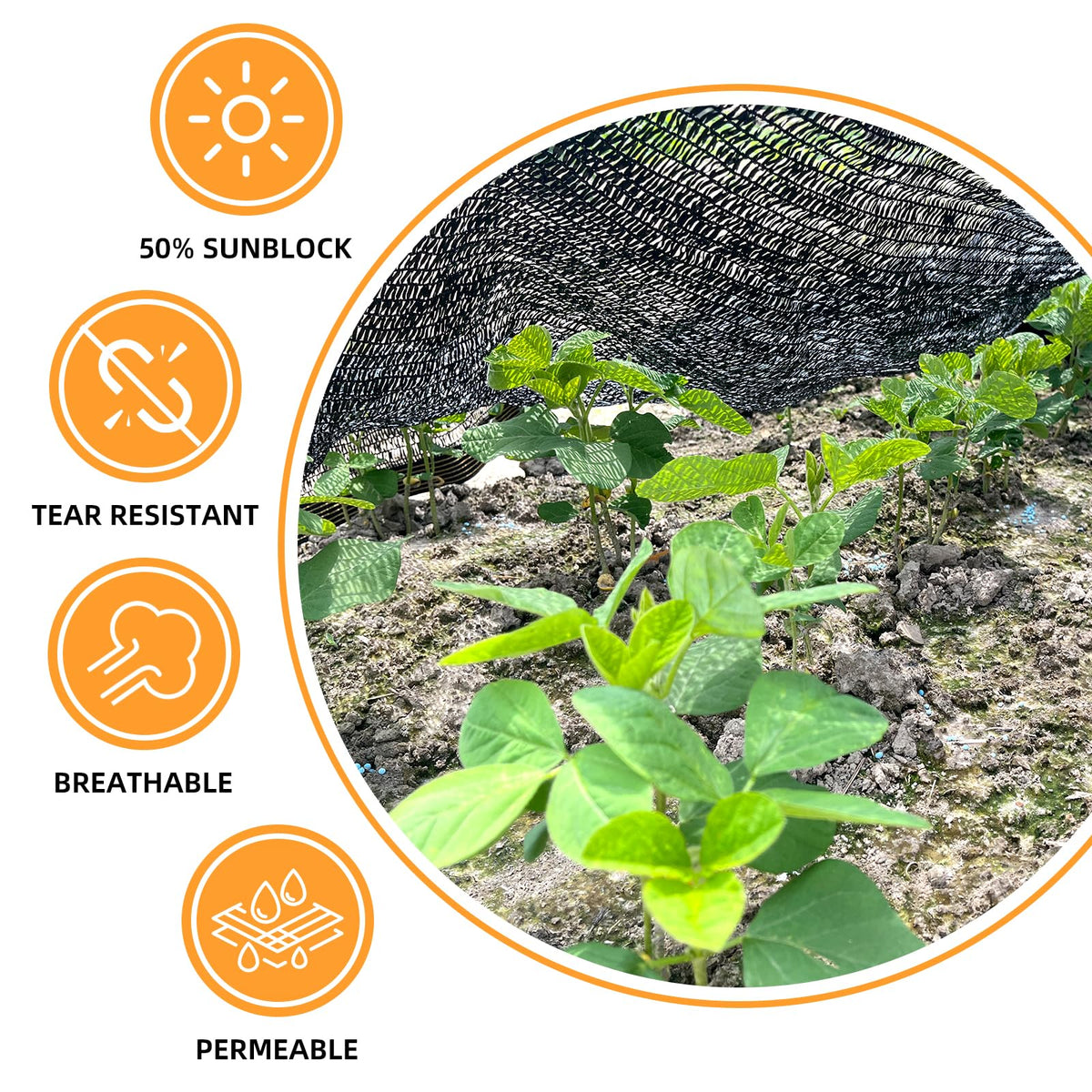 BELLEBILL shade cloth water-permeable mesh maintains airflow for plants.