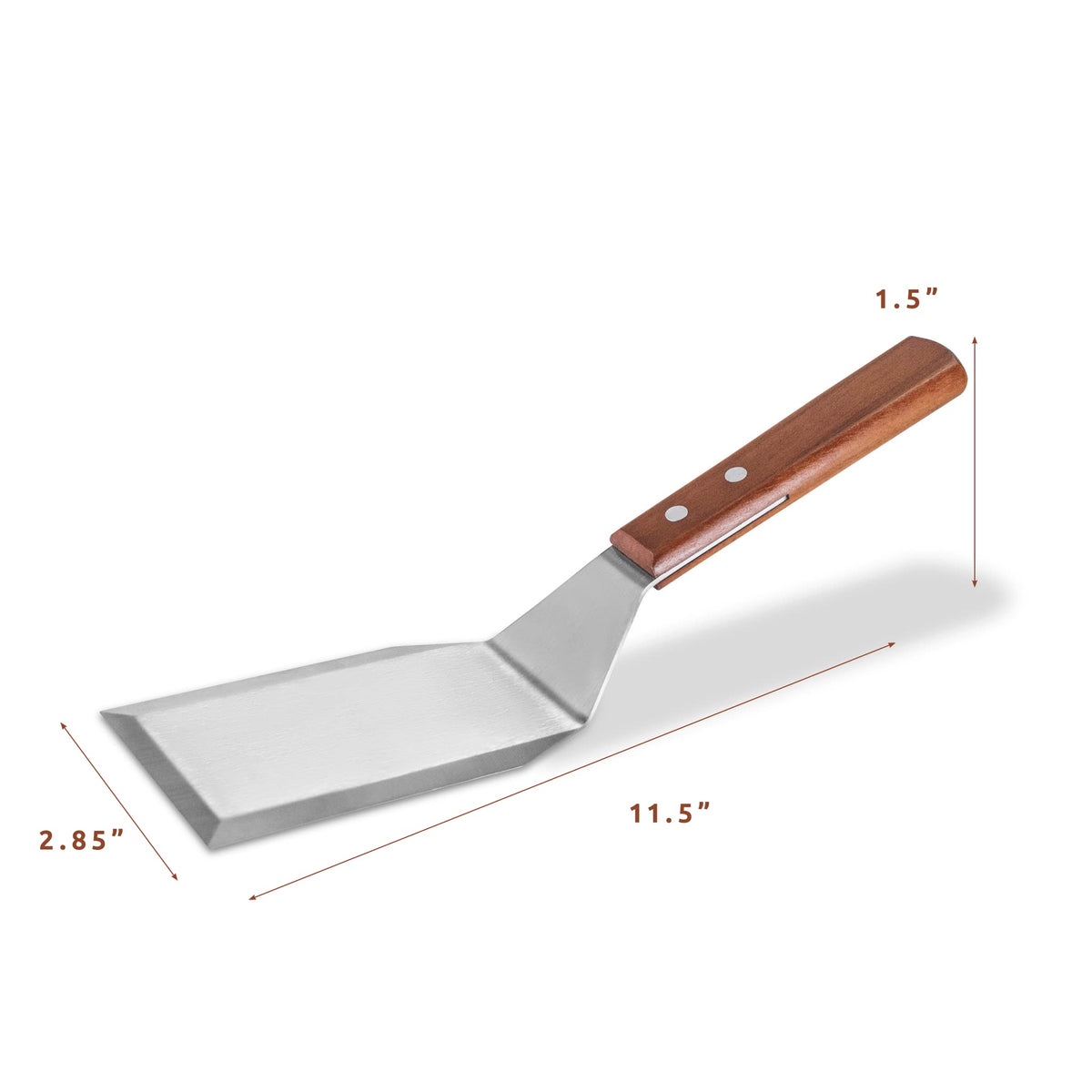 Bellemain spatula with hardwood handle for comfortable grip during long tasks.