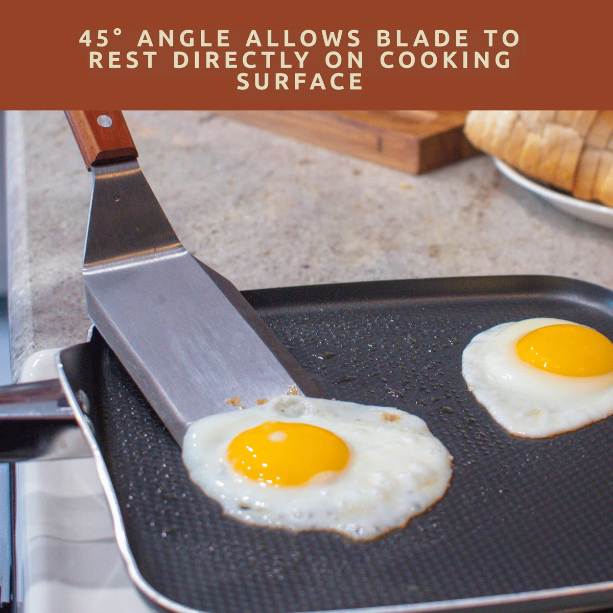 Bellemain spatula scraper side designed for fast cleanup after grilling.