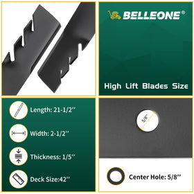 Belleone blade 21-1/2 inch length promotes balanced mowing performance.