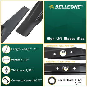 Belleone bottom blade close-up highlighting the durable edge for smooth mowing