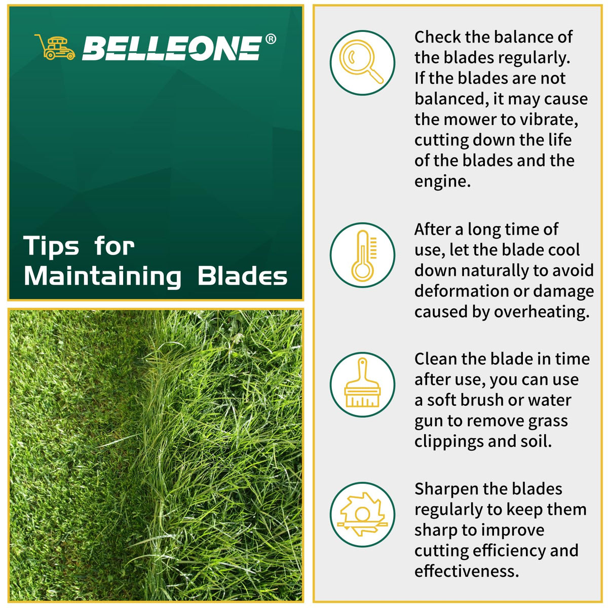 Belleone compatibility overview for Honda HR series mowers