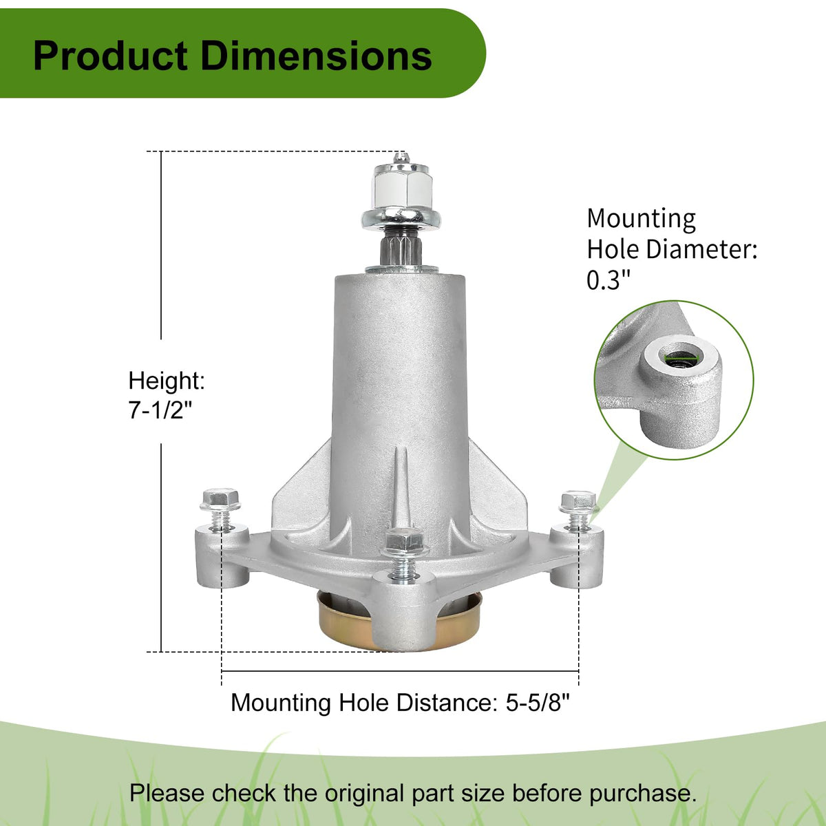 Belleone spindle showing top grease fittings for lubrication