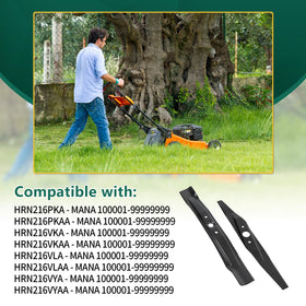 Belleone twin blade set ready for compatible Honda mowers