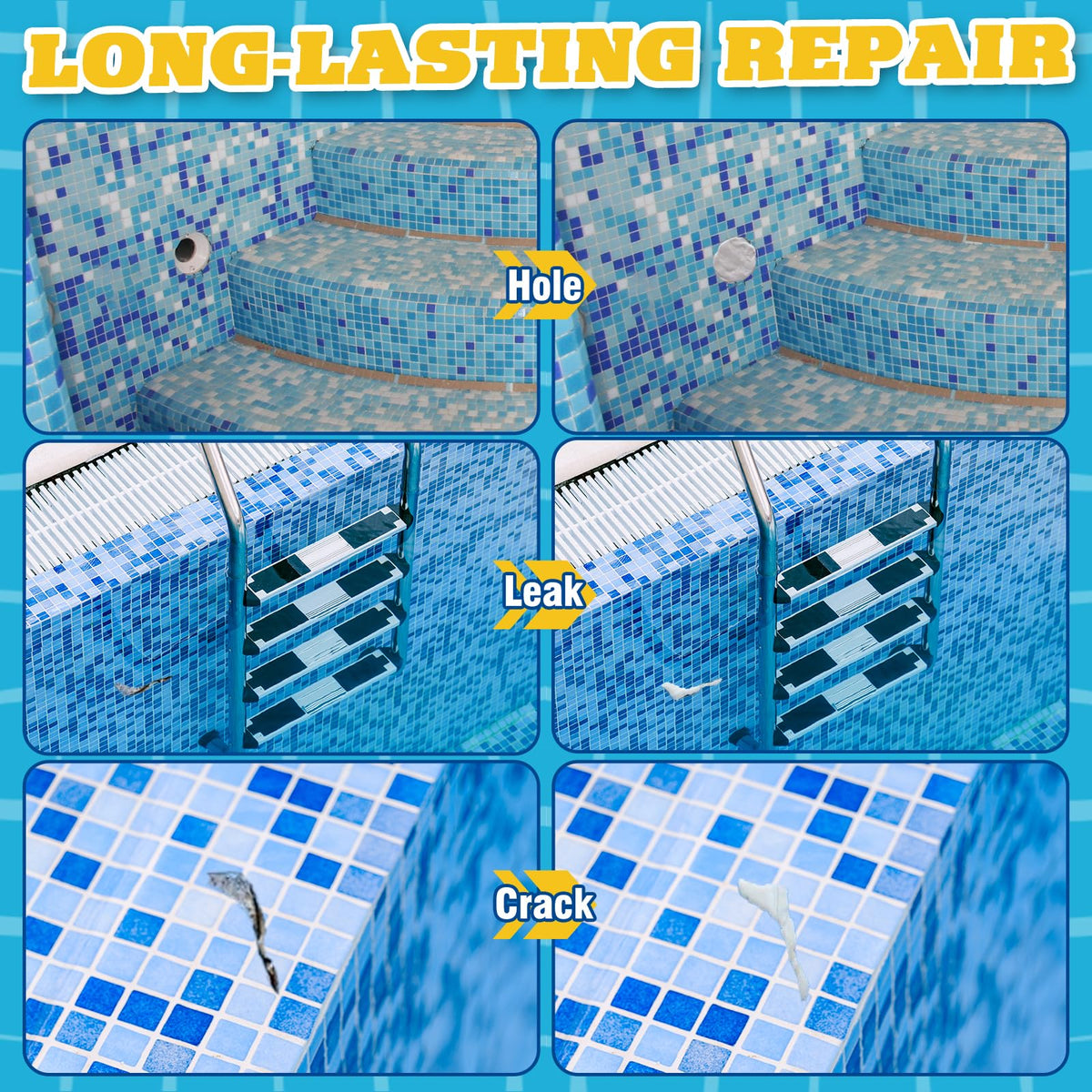 Bellisinno pool putty underwater leak repair demonstrated