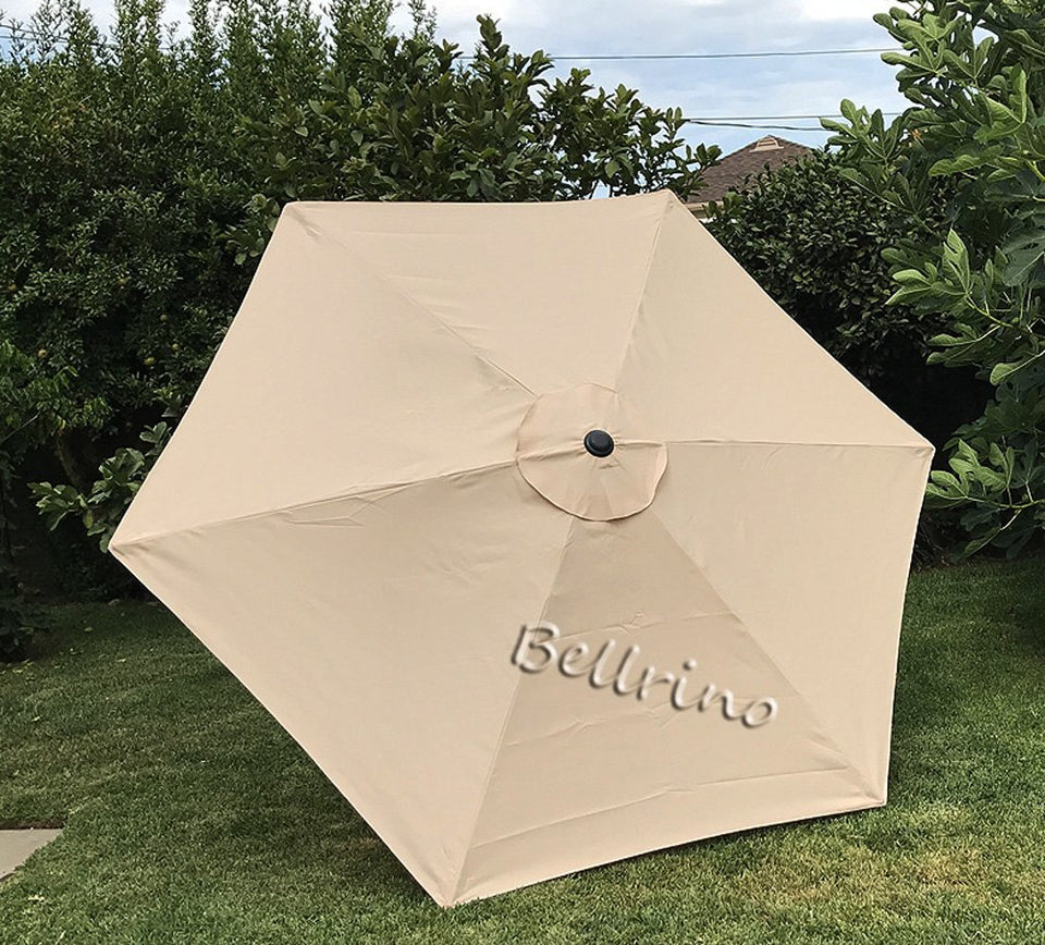 BellRino Decor replacement canopy for 9ft six-rib umbrella in beige for a refreshed patio