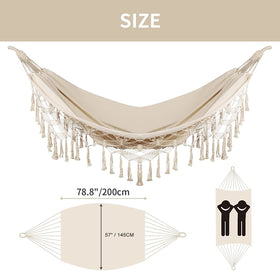 Bellzacasa hammock tassels side detail ideal for decorative lounging