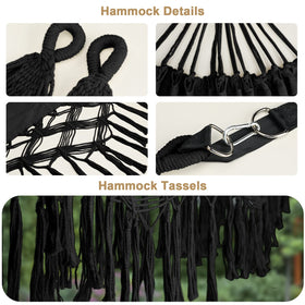 Bellzacasa hammock features fishtail knitting at ends for a stylish, durable look.