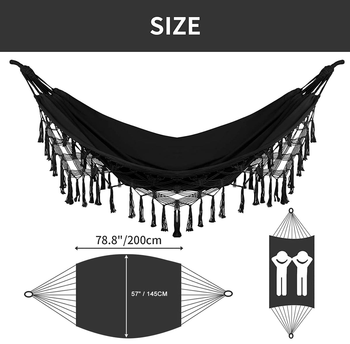 Bellzacasa hammock tassels on the sides add a touch of elegance to outdoor spaces.